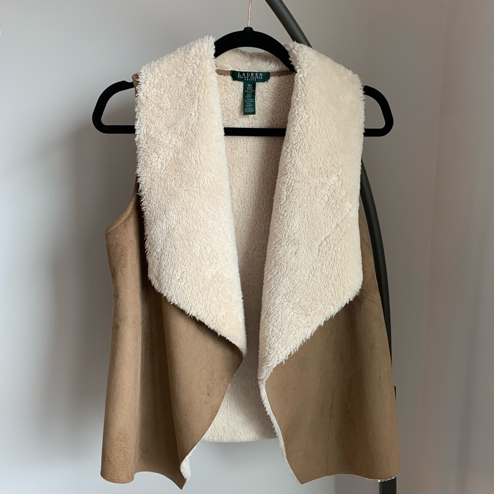 Faux Shearling Sheepskin Suede Vest